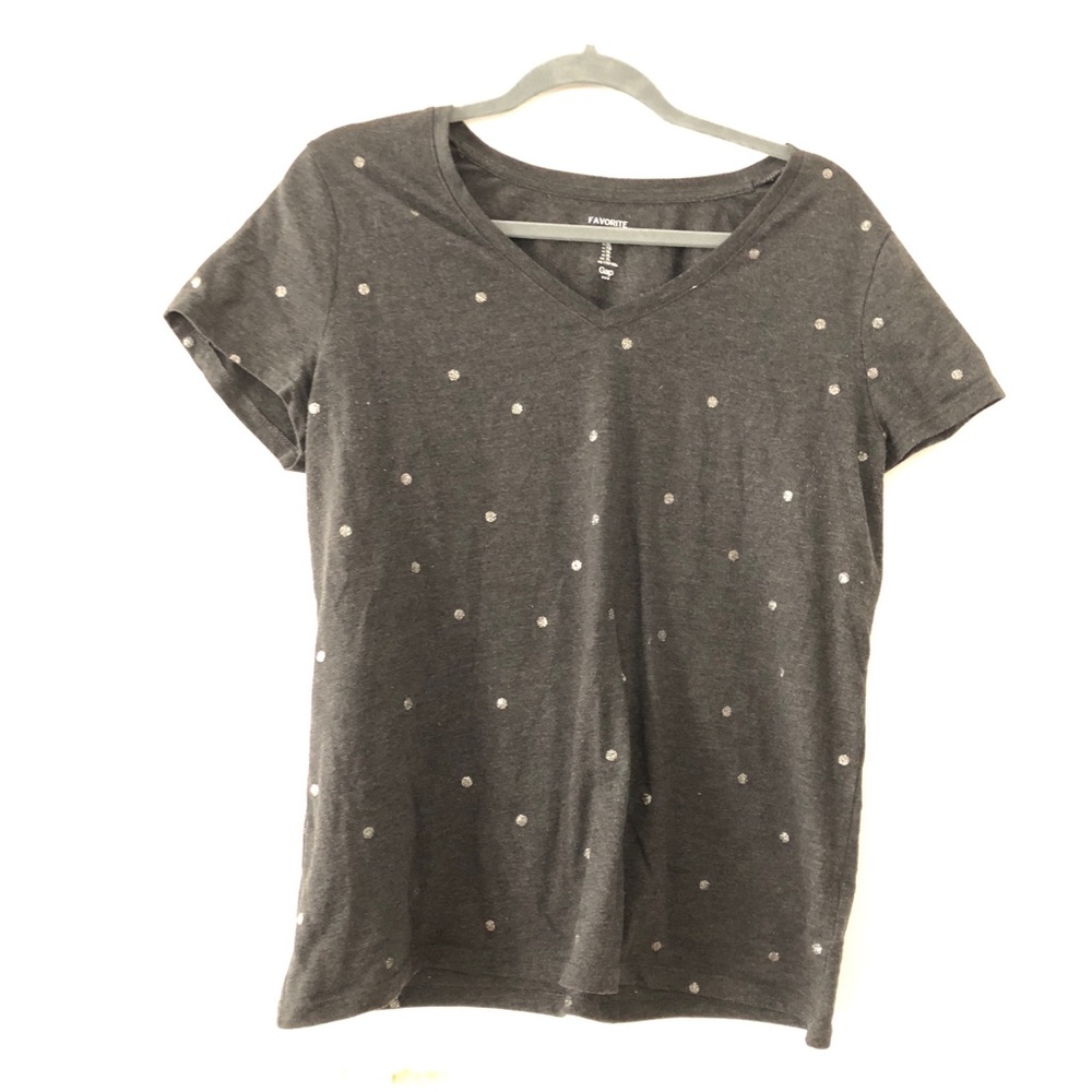 GAP glitter polka dot v-neck T